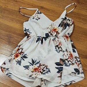 Style Rack Floral Camisole in White and Orange